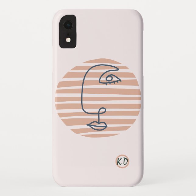 Pink Blush Geometric Modern Art Case-Mate iPhone Case (Back)
