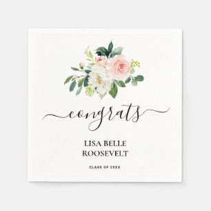 Pink Blush Girl Graduation Napkin