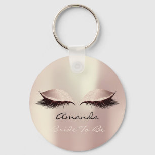 Pink Blush Girly Makeup Lashes Name Blush Key Ring