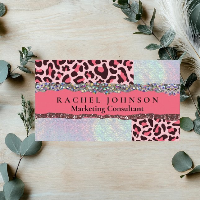 Pink Blush Girly Modern Feminine Glam Retro Busine Business Card (Creator Uploaded)