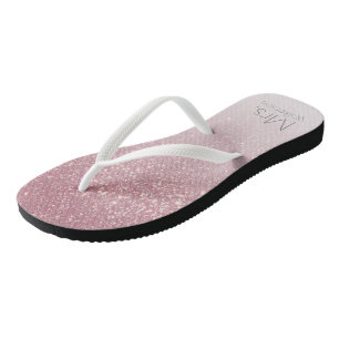 Pink Blush Glitter Gradient Mrs. Married Thongs