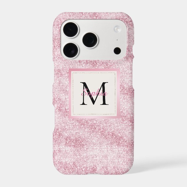 Pink Blush Glitter Monogram (Back)