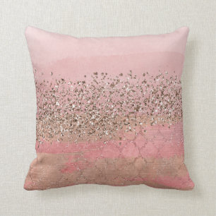 Pink Blush Glitter Moroccan Indian Princess Glam Cushion