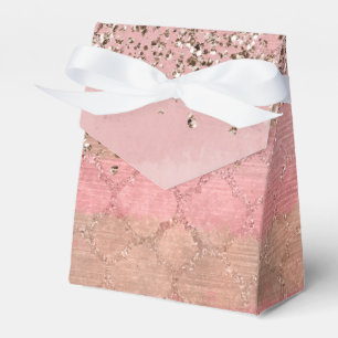 Pink Blush Glitter Moroccan Indian Princess Party Favour Box