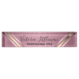 Pink Blush Glitter Nameplate