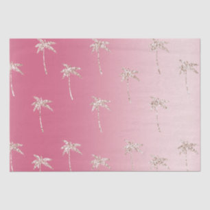 Pink Blush Glitter Palm Trees Ombre        Tissue Paper
