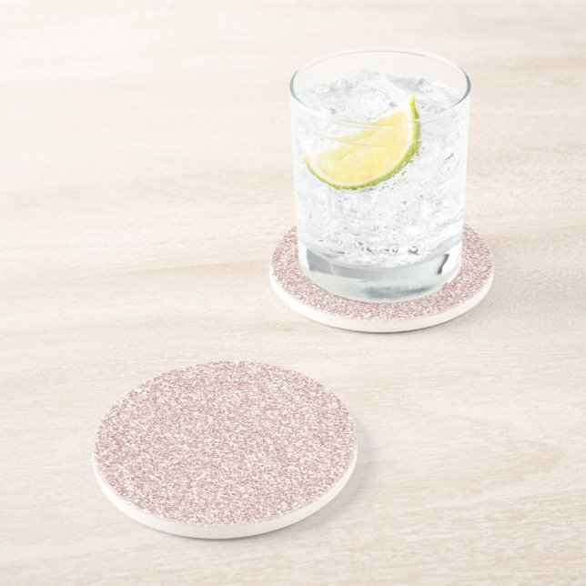 Pink Blush Glitzy Glitter       Coaster (Side)