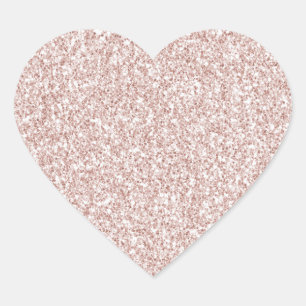 Pink Blush Glitzy Glitter     Heart Sticker