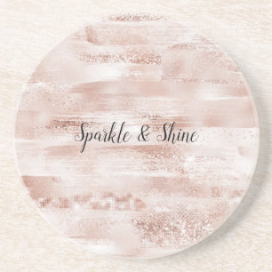 Pink Blush Glitzy Glitter Sparkle Coaster