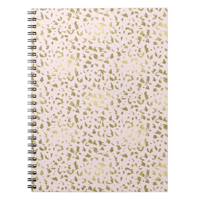 Pink Blush Gold Animal Print Notebook (Front)