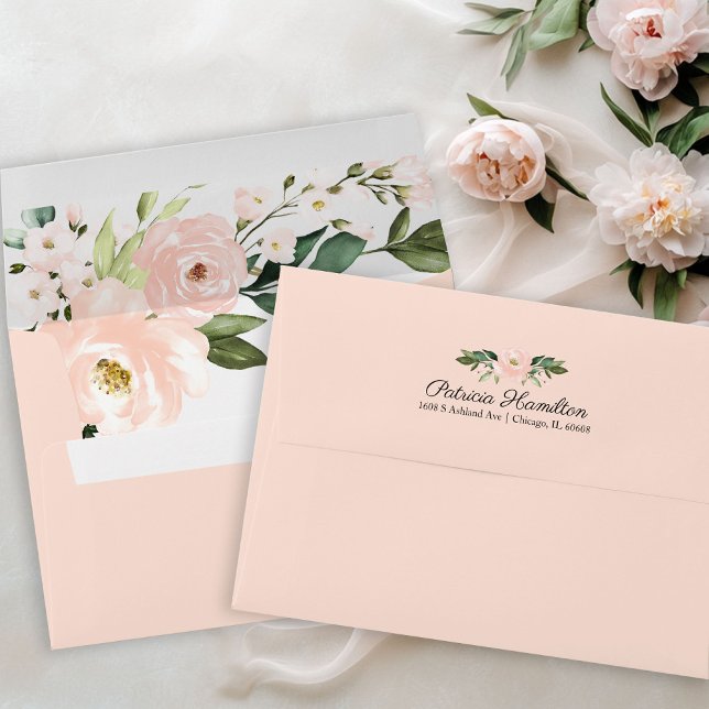 Pink Blush Gold Geometric Bridal Shower Envelope (Creator Uploaded)