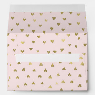 Pink Blush Gold Hearts Envelopes