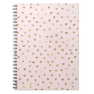 Pink Blush Gold Hearts Notebook