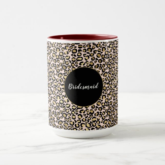 Pink Blush Gold Leopard Print Mug (Center)