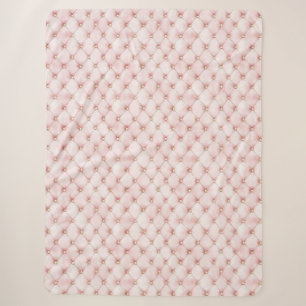 Pink Blush Gold Tufts Birthday Sherpa Blanket