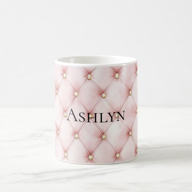 Pink Blush Gold Tufts  Coffee Mug (Center)