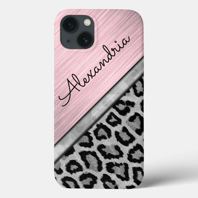 Pink Blush Illuminating Leopard Print Case-Mate iPhone Case (Back)