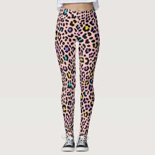 Pink Blush Leopard Spots Animal Print Leggings
