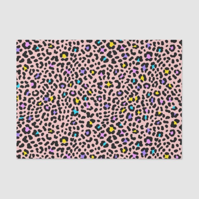 Pink Blush Leopard Spots Animal Print Tissue Paper (Front)