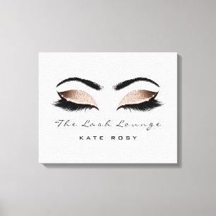 Pink Blush Makeup Artist Beauty Damask Lashes Canvas Print