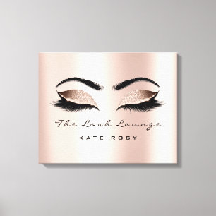 Pink Blush Makeup Artist Beauty Studio Lashes Canvas Print