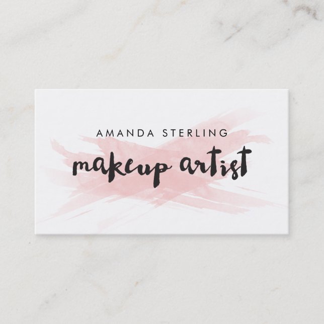 Pink Blush Makeup Artist Business Card (Front)