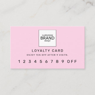 Pink Blush Modern Logo Professional Loyalty Card