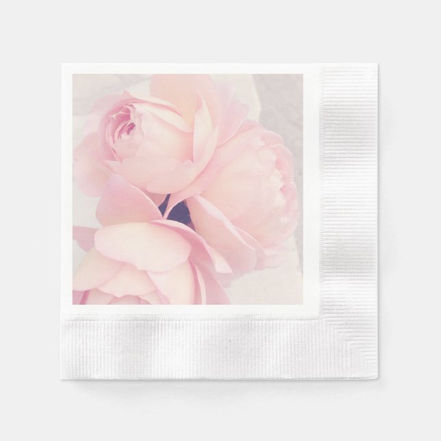 Pink Blush Pink Rose Napkin (Front)
