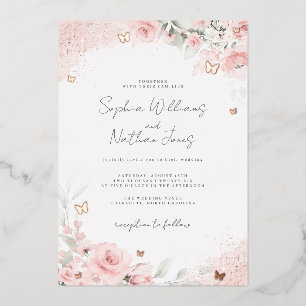 Pink Blush Rose Butterfly Wedding 