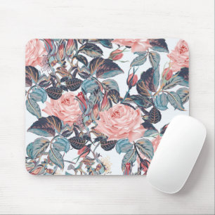 Pink Blush Rose Design Mouse Pad
