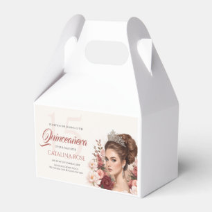 Pink Blush Rose Elegant Quinceañera Favour Box