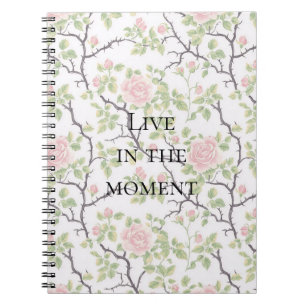 Pink Blush Rose Floral Notebook