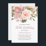 Pink Blush Rose Gold 30th Birthday Party Invite<br><div class="desc">Pink Blush Rose Gold 30h Birthday Party Invite

See matching collection In Niche and Nest Store</div>