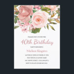 Pink Blush Rose Gold 40th Birthday Party Invite<br><div class="desc">Pink Blush Rose Gold 40h Birthday Party Invite

See matching collection In Niche and Nest Store</div>
