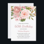 Pink Blush Rose Gold 60th Birthday Party Invite<br><div class="desc">Pink Blush Rose Gold 60h Birthday Party Invite

See matching collection In Niche and Nest Store</div>