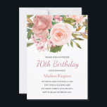 Pink Blush Rose Gold 70th Birthday Party Invite<br><div class="desc">Pink Blush Rose Gold 70h Birthday Party Invite

See matching collection In Niche and Nest Store</div>