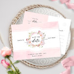 Pink, Blush, Rose Gold Chic Wedding Save the Date Postcard<br><div class="desc">Announce your wedding date with this elegant wedding save-the-date postcard with beautiful pink, blush, and rose gold floral details, modern calligraphy elements, and a delicate pink and blush watercolor background. Stylish, modern, and simple design. If you prefer this save-the-date design as a card and not a postcard, simply scroll down...</div>