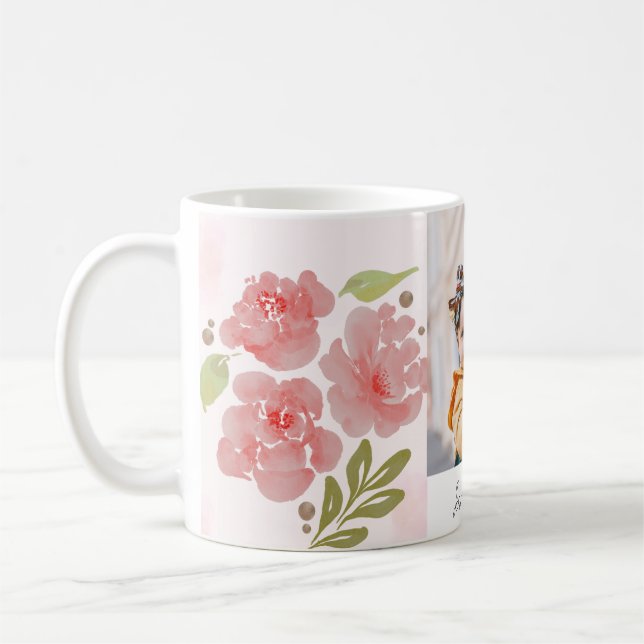 Pink Blush Rose Photo  Coffee Mug (Left)