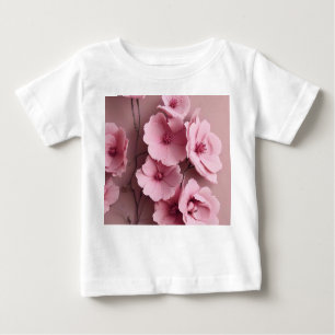  Pink Blush Roses Aesthetic Floral Pattern Baby T-Shirt