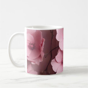 Pink Blush Roses Aesthetic Floral Pattern Coffee Mug