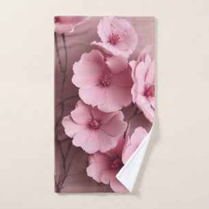 Pink Blush Roses Aesthetic Floral Pattern Hand Towel