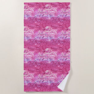 Pink Blush Sparkle Mermaid Beach Towel
