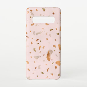 Pink Blush Terrazzo With Gold Copper Spots Samsung Galaxy Case