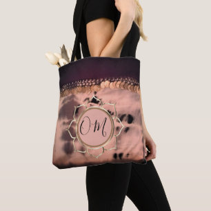 Pink Blush Tie Dye OM Lotus Tote Bag