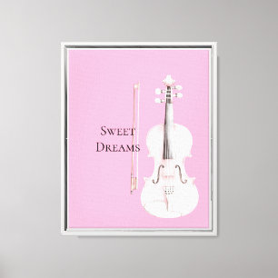 Pink Blush Violin Canvas Print
