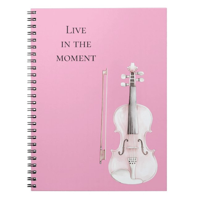 Pink Blush Violin Notebook (Front)