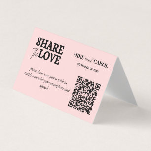 Pink Blush Wedding Photo Sharing With QR Code