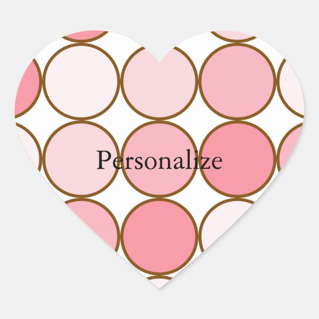 Pink Blush White Dots Heart Sticker (Front)