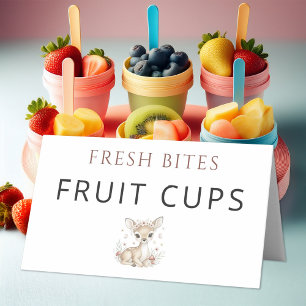 Pink Blush Woodland Deer Girl Baby Shower Fruit  Place Card