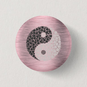 Pink Blush Yin Yang    3 Cm Round Badge